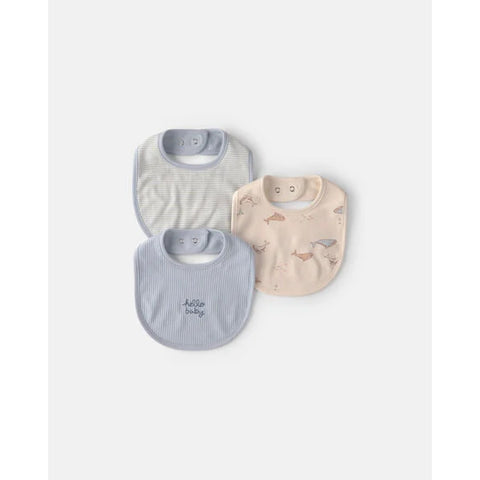 whales-3-Pack Hello Baby Bibs 1V39