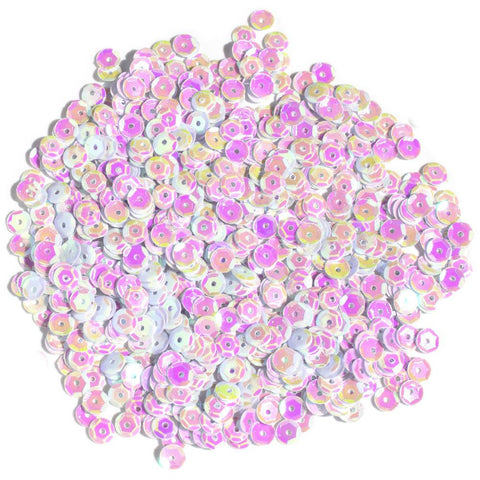 White iridescent sequins