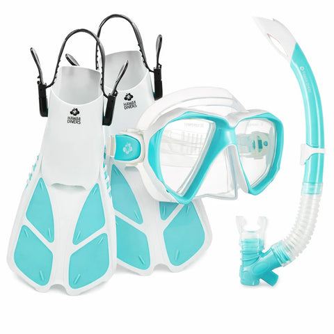 Hawaii Divers Orca Jr. children's snorkeling set in sky & white