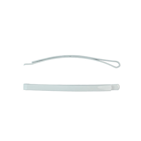 White 2-inch Flat Wide Bobby Pins