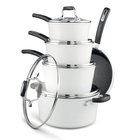 The Rock 10-piece White Cookware Set from Starfrit