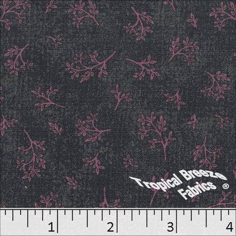 wine, Linen Crepe Print Polyester Fabric 048617