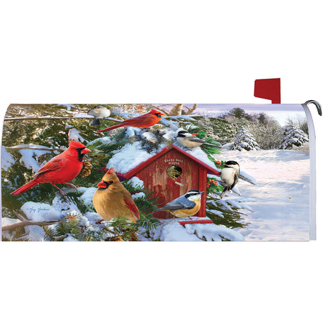 Winter Birds mailbox makeover