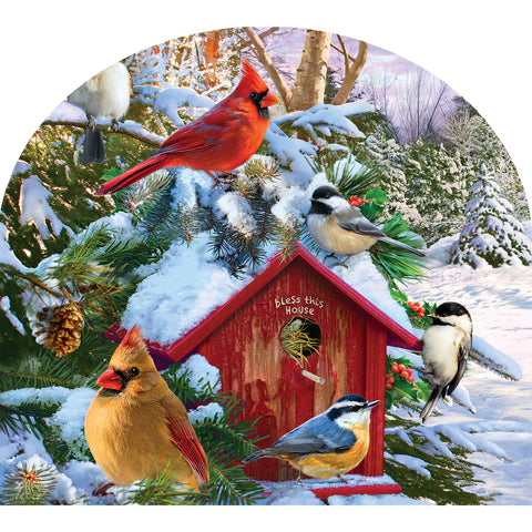 Custom Decor Arbor Mate garden sign showing winter birds