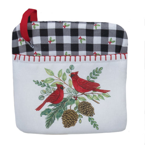 Winter Cardinal pocket mitt