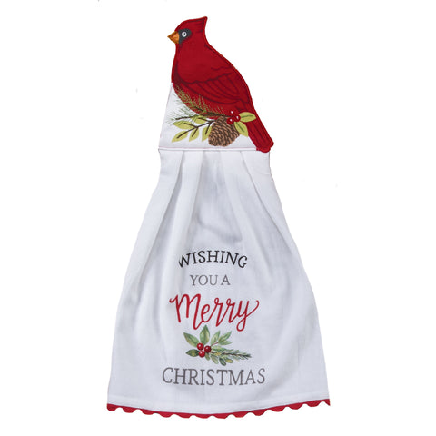 Winter Cardinal hanging towel