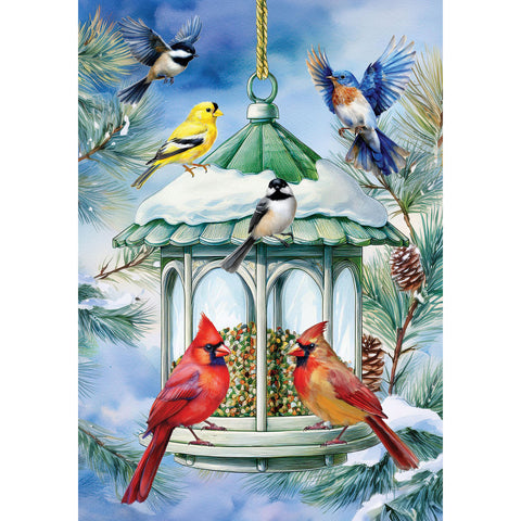 Winter Feeder garden flag