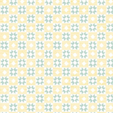 yellow, Friendly Farmstead Collection Checkerboard Cotton Fabric 96496