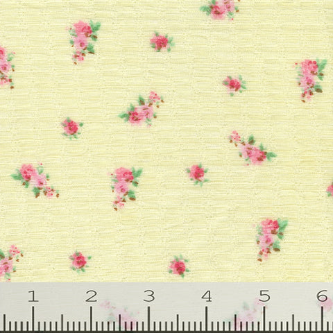 yellow, Allie Floral Print Crinkle Fabric FA166