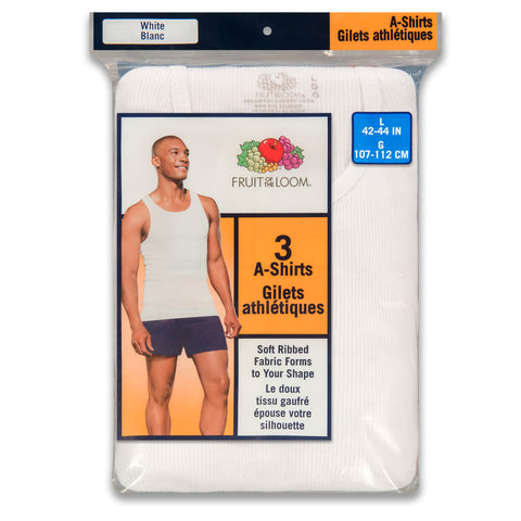 Fruit of the Loom A-shirt Men's Ribbed T-shirts 3-pack.