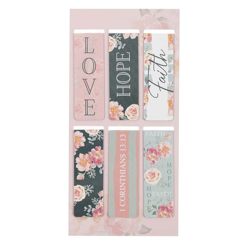 Vintage Faith Hope Love Magnetic Bookmarks Set MGB068