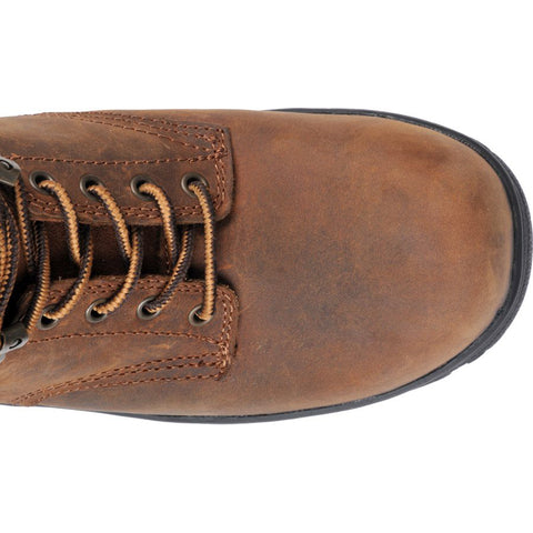 Steel toe Carolina waterproof work boot, top view.