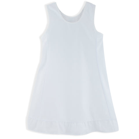 White cotton slip with ruffle