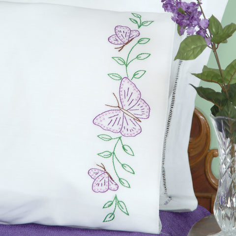 Butterflies Perle Edge Pillowcases
